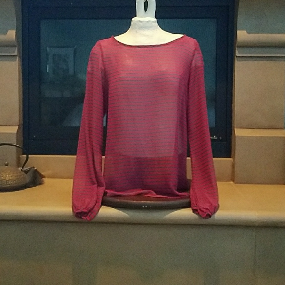 NWT ROC Stripped Sheer Top Large